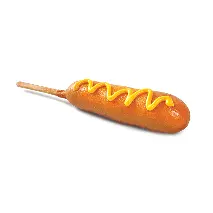 Mustard on corndog