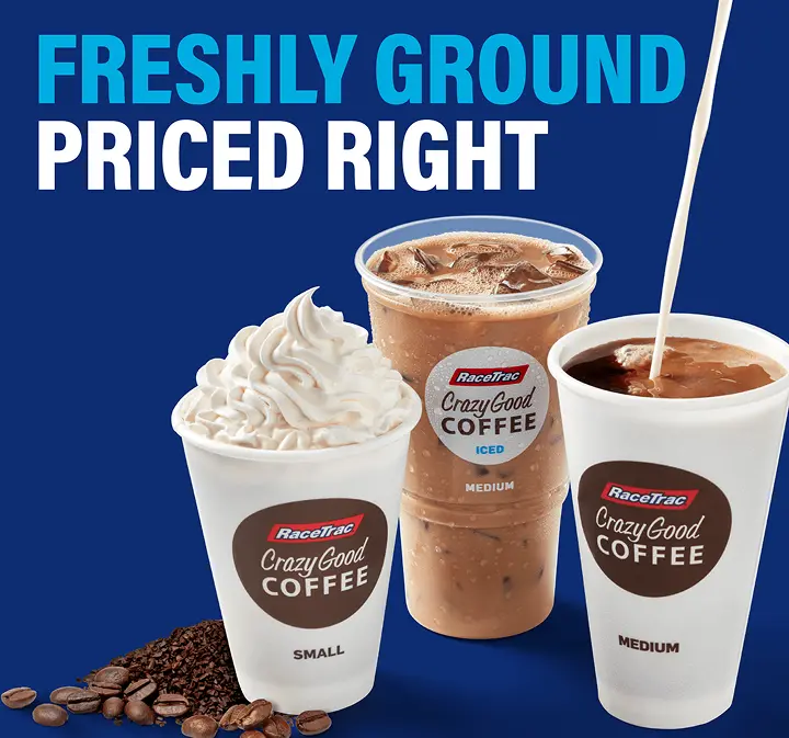 RaeTrac hot, iced, and whipped topping coffee 