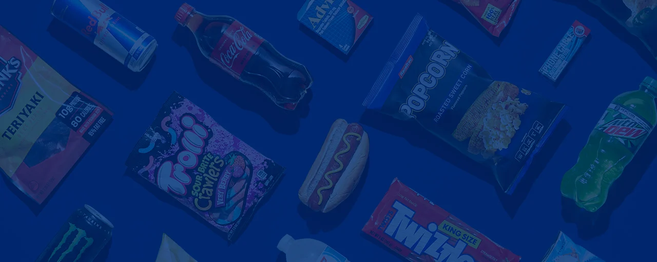 Gradient of RaceTrac snacks and drinks