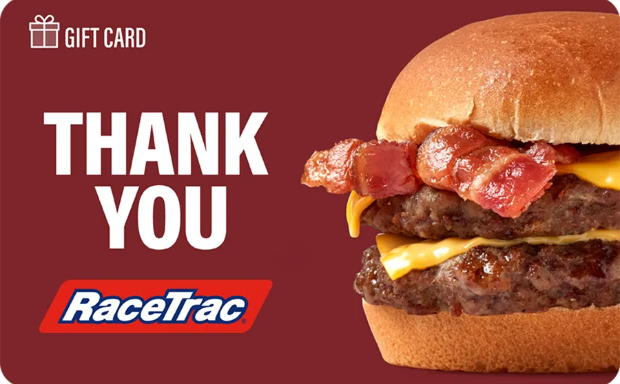 RaceTrac thank you themed gift card