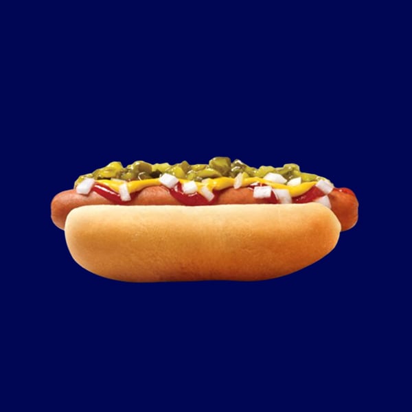 Hot dog with toppings