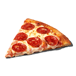 Hot pepperoni pizza slice