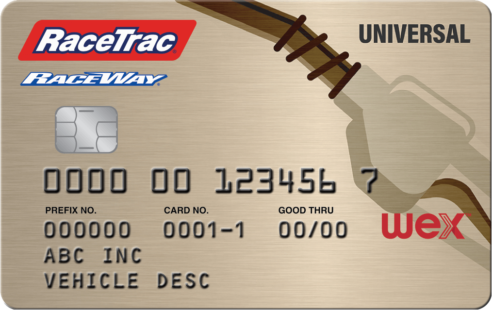 RaceTrac and Raceway Universal gold Wex card.